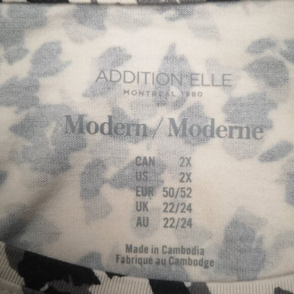 Additional Elle Modern Ladies Size 2X Black Grey & Cream Animal Print Top - Picture 3 of 9